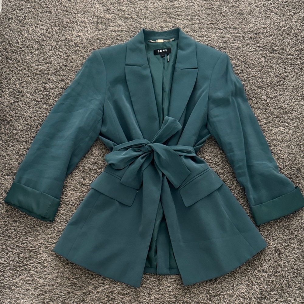 DKNY Deep Teal Women's Blazer with Belt